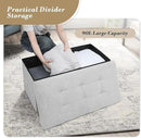 Storage Ottoman Bench, Folding Ottoman Foot Rest, 15 x 30 x 15 Inches, End of Bed Bench, Storage Chest, for Living Room, Bedroom, Hallway, Entryway, Light Gray by CozyNest Decor