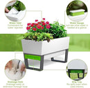 Glowpear Self Watering Planter Box - 29.5", White - UV Stable, Scalable Urban Raised Garden Bed with Water Gauge, Indoor Outdoor for Vegetables, Flowers, Herbs, and Succulents, Gardening by CozyNest Decor