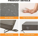 Sunbrella Square Corner Seat Cushions, 19" x 19" x 3", Set of 4, Indoor Outdoor Water Repellent Universal Chair Pads with Ties for Patio Furniture, Garden Dining Chairs, Cast Shale by GreenHaven Gardens