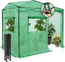 EAGLE PEAK 8x6 Portable Walk-in Greenhouse, Pop-up Indoor Outdoor Garden Green House, Zippered Door and Window, PE Cover, Green by GreenHaven Gardens