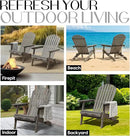 Idzo Outdoor Adirondack Chair Set of 2, Pre-Assembled Backrest, Patio Furniture Set, Outdoor Furniture for Garden, Porch, Deck, Firepit by CozyNest Decor