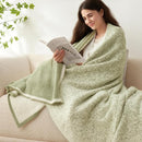 Snuggle Sac Sage Green Bedding Blanket Twin Size for Bed and Sofa, Reversible Super Soft Warm Cozy Knit Blankets Fuzzy Plush, Ombre Green, 60x80 inches by TinyTreasures Baby Boutique