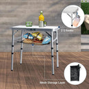 Small Folding Table 2FT Lightweight Portable Aluminum Camping Table for Picnic and Camping Mini Foldable with Adjustable Extended Height,Silver by GreenHaven Gardens