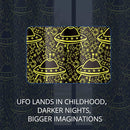Kids Space Blackout Curtains - 100% Blackout, Thermal Insulated, Noise Reducing, UFO Design, Perfect for Kids Room and Nersury, 2 Panels (Neon UFO Night, W52×L84) by TinyTreasures Baby Boutique