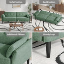 89” Futon Sofa Bed, Comfy Futon Couch Bed with 2 Square Pillows, Convertible Sleeper Sofa with Adjustable Backrest& Armrests, Modern Loveseat Sleeper for Living Room, Bedroom,Light Green by CozyNest Decor