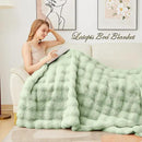 Latepis Soft Faux Fur Blanket Bubble Twin Size Comfy Blanket for Bed Fuzzy Cozy Thick Blankets for Couch Bedroom Furry Warm Blankets for All Seasons Luxury Bed Throw 60x80 Inch Sage Green, 860gsm by CozyNest Decor