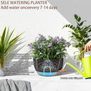 2 Pack 12 Inch Large Hanging Planters with Chains Self Watering Black Brown Plastic Hanging Pots for Indoor Outdoor Plants, Garden Porch Home Decor，Black Brown by GreenHaven Gardens