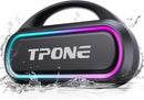 TPone Portable Bluetooth Speaker, 30W Peak, 12H Playtime, IPX5 Waterproof with Light, TWS Pairing, Wireless Speaker for Home/Party/Outdoor/Beach, Birthday Gift (Black) by TinyTreasures Baby Boutique