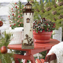 Wooden Lighthouse Decor with Light, Decorative Nautical Lighthouse Nightlight Rustic Ocean Sea Beach Themed Lighthouse Decoration by GreenHaven Gardens