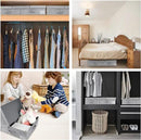 DAYARD Underbed Storage Container Bins with Lids, Under Bed Storage Organizer with Sturdy Handles Sidewalls Bottom, Foldable Clothes Bag (Set of 2) Large, Grey by CozyNest Decor