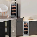 Ca'Lefort 15 Inch Wine Fridge, 33 Bottle Wine Cooler Refrigerator, 40-65°F Wine Refrigerator Glass Door, 3 LED Wine Fridge, Built-in or Freestanding Wine Fridge for Home/Bar/Kitchen (3.0 cu.ft) by CozyNest Decor