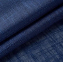 MIUCO Semi Sheer Curtains Poly Linen Textured Solid Grommet Curtains 63 Inches Long for Bedroom 2 Panels (2 x 37 Wide x 63" Long) Navy Blue by CozyNest Decor
