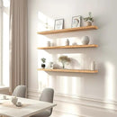 36 Inch Floating Shelves for Wall Rustic Light Wood Wall Shelves for Bedroom Set of 4 by CozyNest Decor