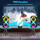 Bluetooth Speaker 160W Loud Wireless Boombox Portable Big Powerful Deep Bass Sound TWS Large Outdoor Home Party Speakers with Subwoofer LED Lights by TinyTreasures Baby Boutique