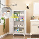 White Metal Storage Cabinet, 48" Steel Cabinets for Home Office, Kitchen Pantry Storage Cabinet with Doors and 3 Adjustable Shelves, for Office, Home, Garage, School by CozyNest Decor