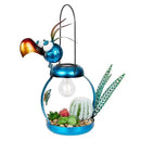 Alpine Corporation LYT290SLR-HH Solar-Powered Metal Flamingo with Garden Enclosed LED Light, Solar Patio Decor, 16''H, Blue by GreenHaven Gardens