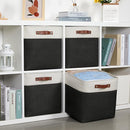 DULLEMELO Storage Baskets, 13 Inch Cube Storage Bins for Shelves Closet Nursery Toy Storage, Foldable Linen Closet Organizers Storage Baskets for Toy Closet Storage?4 Pack - 13" White&Black) by TinyTreasures Baby Boutique