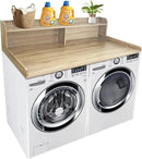 Royxen Laundry Countertop with 2-Tier Shelf Universal Fit, Washer and Dryer Countertop with Storage Space, Shelf Height 11.5 Inches, White Oak by CozyNest Decor