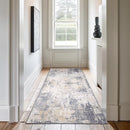 Washable Area Rugs 2'x8' Non-Slip Modern Abstract Soft for Living Room Entryway Bedroom Nursery, Print Pattern, Purple Grey Cream Yellow by TinyTreasures Baby Boutique