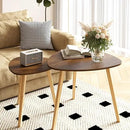 BAMEOS Bamboo Nesting Triangle End Table,Set of 2 Coffee Table Modern Minimalist Side Table for Living Room (Walunt) by CozyNest Decor