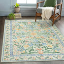 Wonnitar Machine Washable 5x7 Area Rug, Boho Floral Rugs for Living Room Non-Slip, Soft Pink and Green Flower Ultra-Thin Non Shedding Carpet for Bedroom Dining Room Nursery by TinyTreasures Baby Boutique