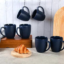 16oz Coffee Mugs Set of 6, Large Ceramic Modern Coffee Mugs With Handle For Tea,Latte,Cappuccino,Cocoa. Dishwasher.Microwave Safe (Matte Blue) by CozyNest Decor
