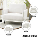 Oversized Accent Chair for Living Room Chairs Reading Arm Chair Comfy Modern Single Sofa Side Chairs with Metal Legs & Soft Cushion for Bedroom, Balcony,Waiting Room (Polyester, Pearl White) by CozyNest Decor