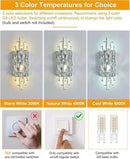 Modern Chrome Crystal Wall Sconce Light Fixtures, Wall Mount Lamps for Bedroom Living Room Bathroom Vanity Mirror by CozyNest Decor