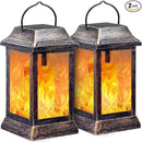 TomCare Solar Lights Metal Flickering Flame Solar Lantern Outdoor Hanging Lanterns Lighting Heavy Duty Solar Powered Waterproof LED Flame Lights for Patio Garden Christmas Decorations, 2 Pack (Bronze) by GreenHaven Gardens