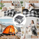 LURKA Checkered Sherpa Fleece Throw Blanket - Extra Thick and Warm Winter Soft Fuzzy Plush Blanket for Couches, Beds & Pets, Smoke Grey, 50x60 Inches by CozyNest Decor