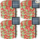 YEGUO Solar Fairy Lights Outdoor Waterproof, 4 Pack Each 33ft 100 LED String Lights, 8 Modes Silver Wire(Green and Red) by GreenHaven Gardens
