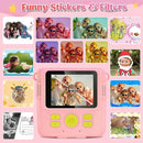 Instant Print Camera for Kids - 2.4 Inch Kids Camera Instant Print with Paper & 32G Card- Digital Children Toys as Christams Birthday Gifts for Girls Boys Age 3-12 - Pink by TinyTreasures Baby Boutique