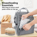 Organic Nursing Pads - 14 Washable Viscose Derived from Bamboo Breastfeeding Pads, Wash Bag, Reusable Breast Pads for Breastfeeding, Nipple Pads for Breastfeeding Essentials(Earth, L 4.8") by TinyTreasures Baby Boutique