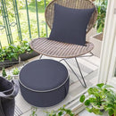 Inflatable Ottoman Stool D21 xH9 for Outdoor/Indoor Use, Water Repellent Patio Foot Rest Stool with Portable Handle,Round Pouf Ottoman Suitable for Garden,Deck and Camping - Textured Navy by CozyNest Decor