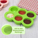 6x3oz Baby Food Freezer Tray with Clip on Lid Bright Green | Leakproof Freezer Molds Silicone Storage Container for Purees Fruits Vegetables by TinyTreasures Baby Boutique