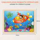 SYNARRY Large Animals Wooden Puzzles for Kids 4 in 1 Gift Box(12.2 * 9.4 in) - FSC Certified, Jigsaw Puzzles for Toddlers 3-5, Puzzles for Kids Ages 4-6, Wood Toys Gifts for 3 4 5 Year Old Boys Girls by TinyTreasures Baby Boutique
