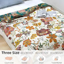 Boho Throw Blanket for Bed - 100% Pure Cotton Ultra Soft Rustic Quilt - Farmhouse Decor Bed Blankets, All Season Rustic Throw for Sofa Couch Chair(60"×80", Floral Blossom) by CozyNest Decor