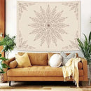 Fowocu Boho Floral Mandala Tapestry for Bedroom Aesthetic Bohemian Flower Wall Tapestry Beige Hippie Indian Small Tapestries Wall Hanging for Living Room Dorm Decor 60 x 44 Inch by CozyNest Decor