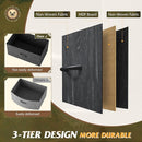 WLIVE Dresser for Bedroom with 10 Drawers, Fabric Dresser Chest of Drawers with Side Pockets and Hooks, Sturdy Metal Frame, Drawers Organizer Unit for Room, Hallway, Charcoal Black Wood Grain Print by TinyTreasures Baby Boutique