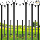 6 Pack String Light Poles,10 Ft Metal Poles with Fork for Outdoor String Lights,Outdoor Light Poles with Fork,Poles/Post/Stand for Outside,Patio,Deck,Backyard,Garden Wedding,Party by GreenHaven Gardens