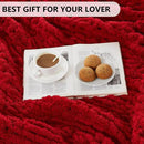 L'AGRATY Chunky Knit Blanket Throw - Soft Chunky Throw Blanket 40x50: 100% Hand Kintted Chenile Crochet Blanket Large Cable Knit Chunky Blanket - Rope Knot Throw Blanket for Couch Home Decor(Red) by CozyNest Decor
