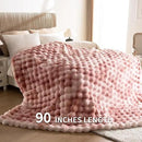 Cozy Faux Fur Throw Blanket for Couch-Warm Fuzzy Throw Blanket, Soft Plush Thick Bubble Blankets for Bedroom and Living Room, Furry Luxury Blanket, 90 x 90, Tie-Dye Pink by CozyNest Decor