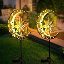 Charming Garden Decor- Solar Lights for Unique Yard Decorations Outdoor, Featuring Moon and Star Design with LED Illumination, Perfect for Enhancing Your Garden's Nighttime Ambiance by GreenHaven Gardens