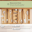 Adjustable Kitchen Drawer Organizer for Utensils and Junk, Food-Safe Contract Grade with 100% Sustainable Wood, Expandable from 16 to 28 Inches Wide - Natural Bamboo by CozyNest Decor