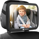 Safety Baby Car Seat Mirror - Wide Shatterproof Backseat Infant Car Mirror for Baby Rear Facing, Crystal Clear View, Travel Accessories, Easy Install & Adjustable for Removable Headrest (Matte Black) by TinyTreasures Baby Boutique