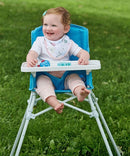 Regalo My High Chair Portable Travel Fold & Go Highchair, Indoor and Outdoor, Bonus Kit, Includes Tray with Cup Holder, Aqua/Turquoise by TinyTreasures Baby Boutique