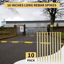 16 Inch Rebar Stakes 1/2 Inch Diameter Galvanized Steel Ground Anchors Heavy Duty Anchoring Spikes for Speed Bump, Parking Curb and Tent (10 Pack) by CozyNest Decor