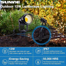 SUNVIE 12W Low Voltage Landscape Lighting Waterproof LED Landscape Lights 3000K Garden Pathway Lights 12V Outdoor Spotlights with Spike Stand, 2 Pack with Connectors by GreenHaven Gardens