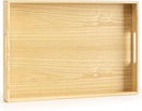 Axeman Wooden Serving Tray with Wood Handles|Ottoman Tray for Breakfast, Bed, Couch|17x12in Ash Wood Coffee Table Trays|Food Drinks Decorative Storage Boards for Ottoman Kitchen, Natural by CozyNest Decor