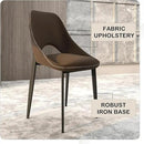 LeisureMod Amalfi Upholstered Fabric Dining Chair – Modern Side Chair with Iron Legs, Mid-Century Accent Chair for Dining Room or Kitchen by CozyNest Decor
